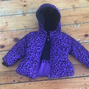 Like new purple leopard toddler jacket